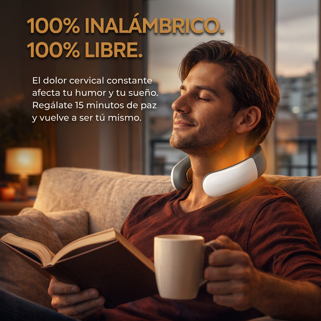 AuraRelax™ | Masajeador Cervical Inteligente EMS con Calor Terapéutico